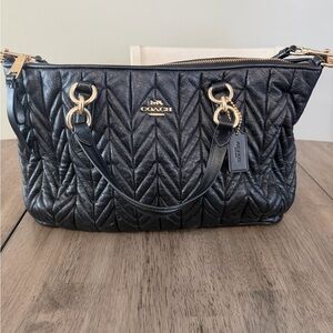 Vintage Coach Emma Black Quilted Shoulder Bag
